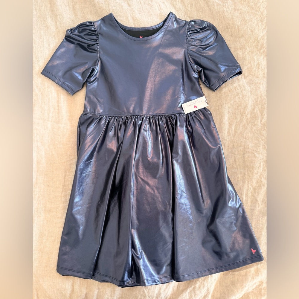 NWT Pink Chicken Girls Lame Laurie Dress – Navy Size 10